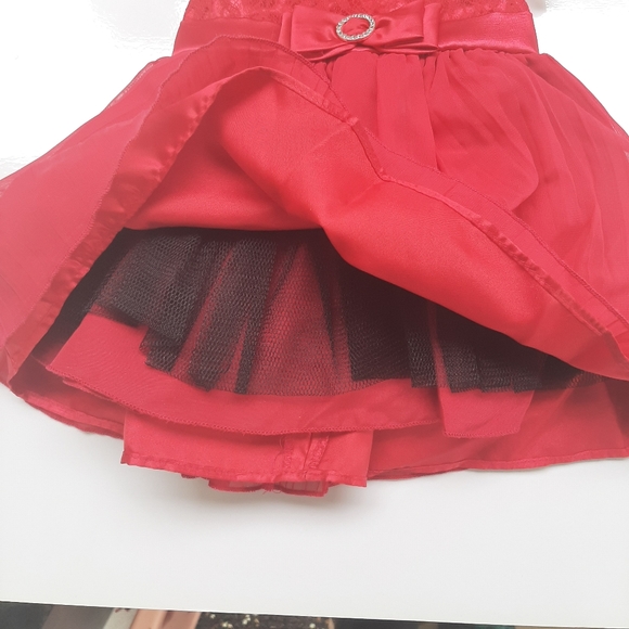 Princess Faith Red Belted Dress with Bow 3/6M - Picture 5 of 7